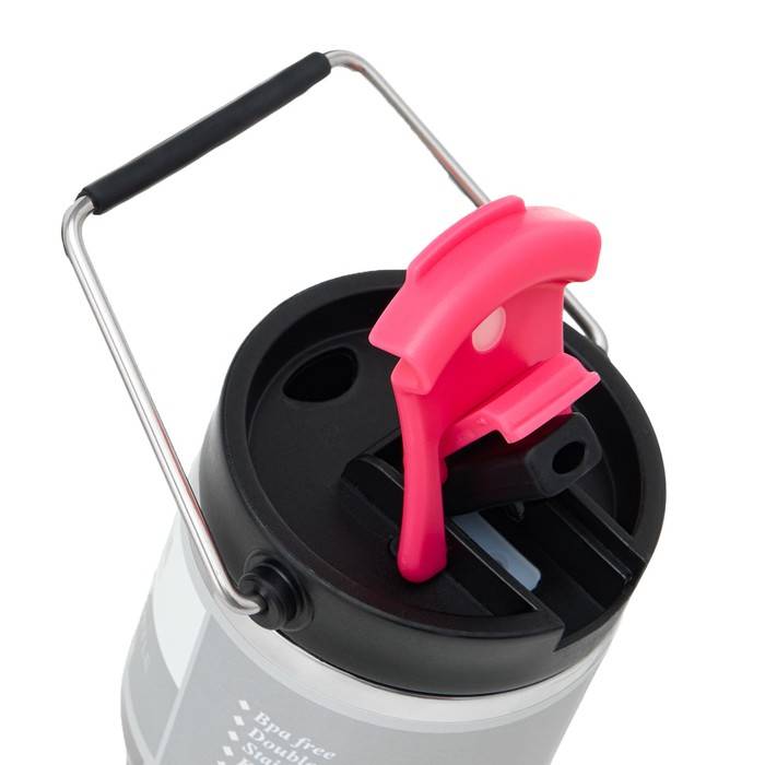 Термокружка, 1 л, с ручкой, сохраняет тепло 8 ч, серебристая